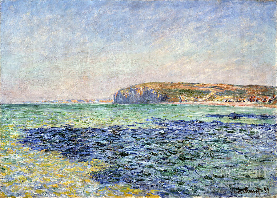 Claude Monet Painting - Shadows on the Sea - The Cliffs at Pourville #2 by Claude Monet