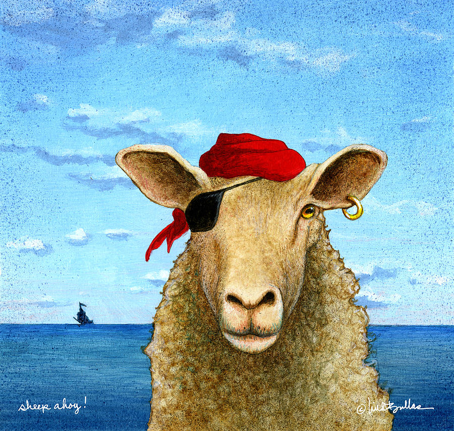 Sheep Ahoy #3 Painting by Will Bullas