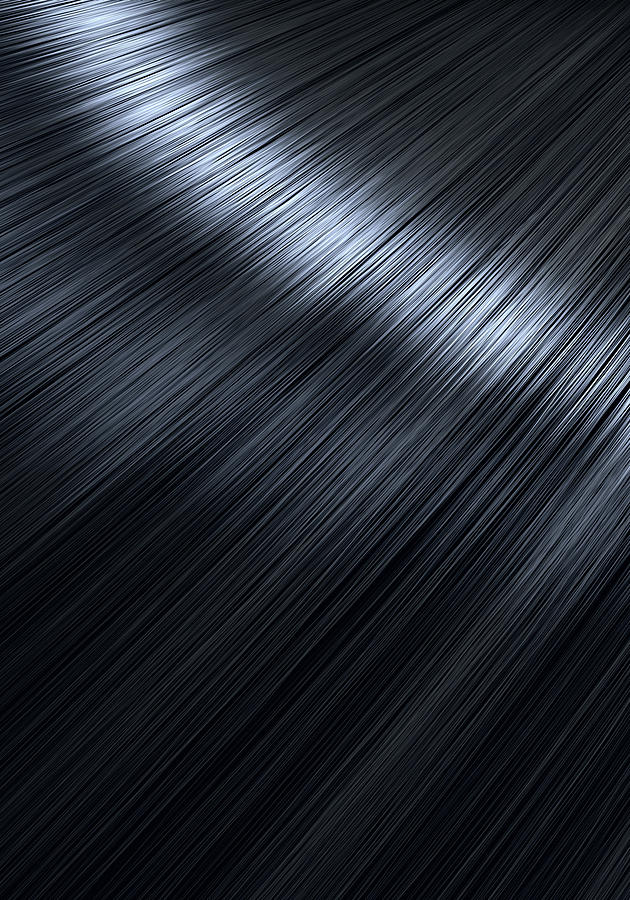 Black Digital Art - Shiny Black Hair  #2 by Allan Swart