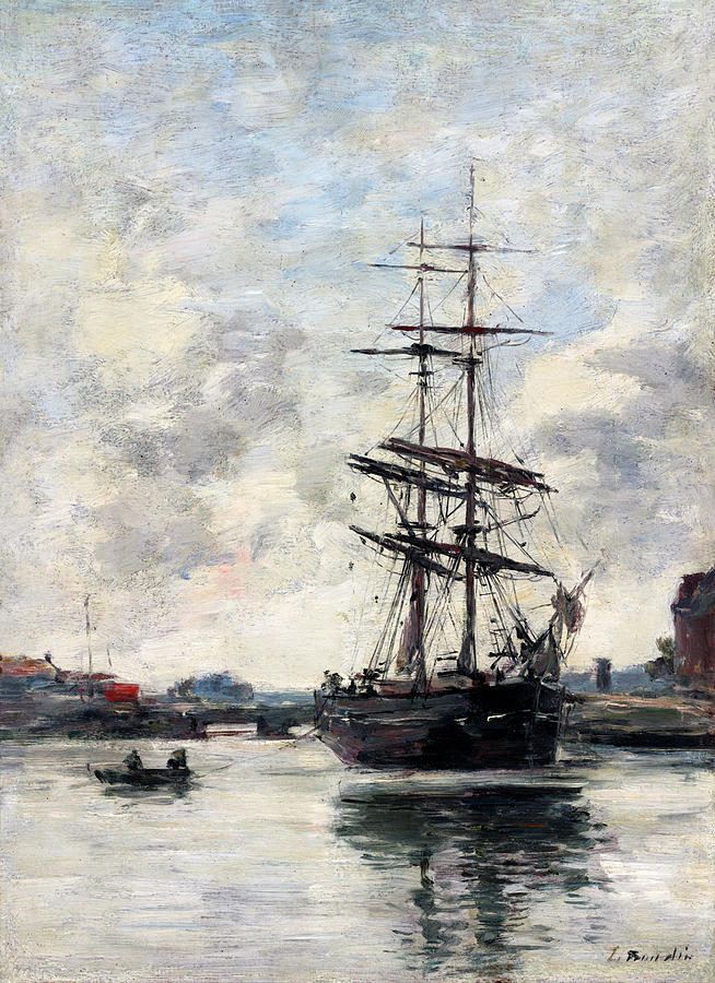 Ship on the Touques #2 Painting by Eugene Boudin