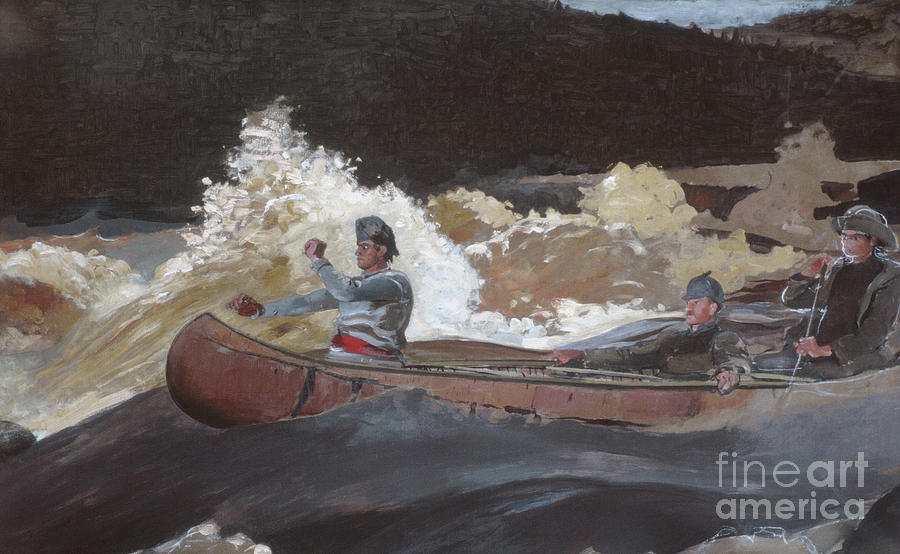Shooting the Rapids, Saguenay River  Painting by Winslow Homer