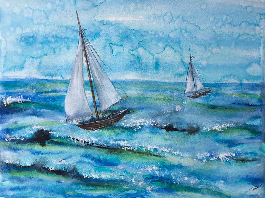 Boat Painting - Silence #2 by Katerina Kovatcheva