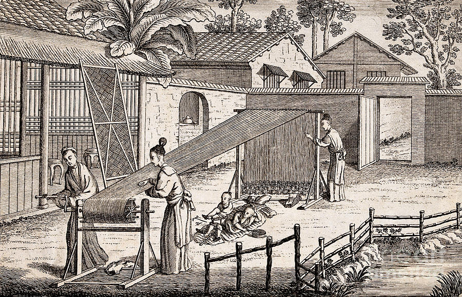 Silk Manufacture In China, Engraving #2 Photograph by Wellcome Images