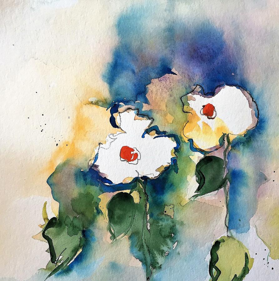 2 Simple Flowers Painting by Britta Zehm