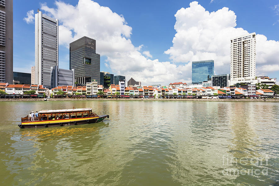 Singapore river on a sunny day #2 Photograph by Didier Marti