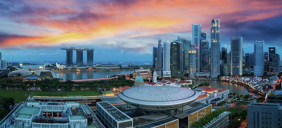 Singapore skyline #2 Photograph by Anek Suwannaphoom