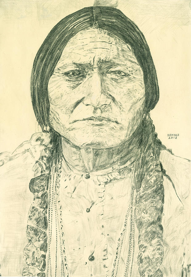 Sitting Bull Drawing by Dennis Larson Fine Art America