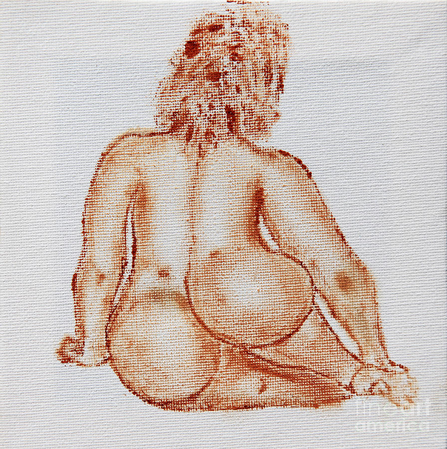 Sitting fat nude woman #2 Photograph by Vladi Alon