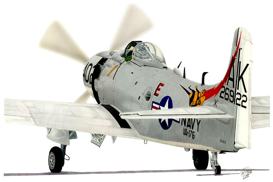 Transportation Mixed Media - Skyraider by Lyle Brown