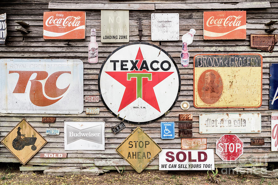 Vintage Sign Photograph - Slice of Americana, Plains, Georgia #2 by Dawna Moore Photography