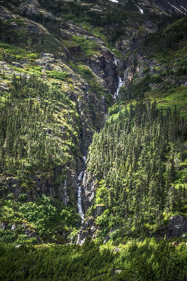 Small Waterfalls On Mountain Slopes In Alaska Mountains #2 Photograph by Alex Grichenko
