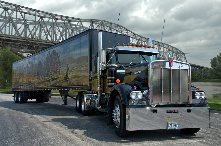 Smokey And The Bandit Tribute 1973 Kenworth W900 Black And Gold Semi Truck #2 Photograph by Tim McCullough