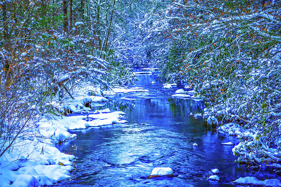 Snow And Ice Covered Mountain Stream #2 Photograph by Alex Grichenko