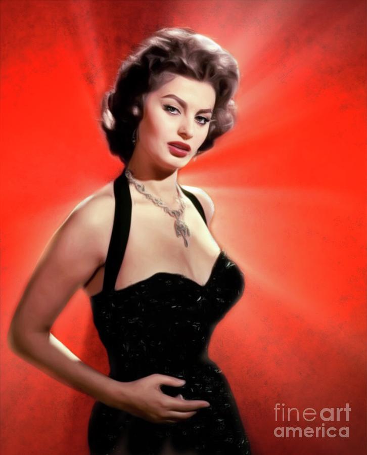 Sophia Loren Red Dress Pinup Girl Hollywood Poster Art Photo