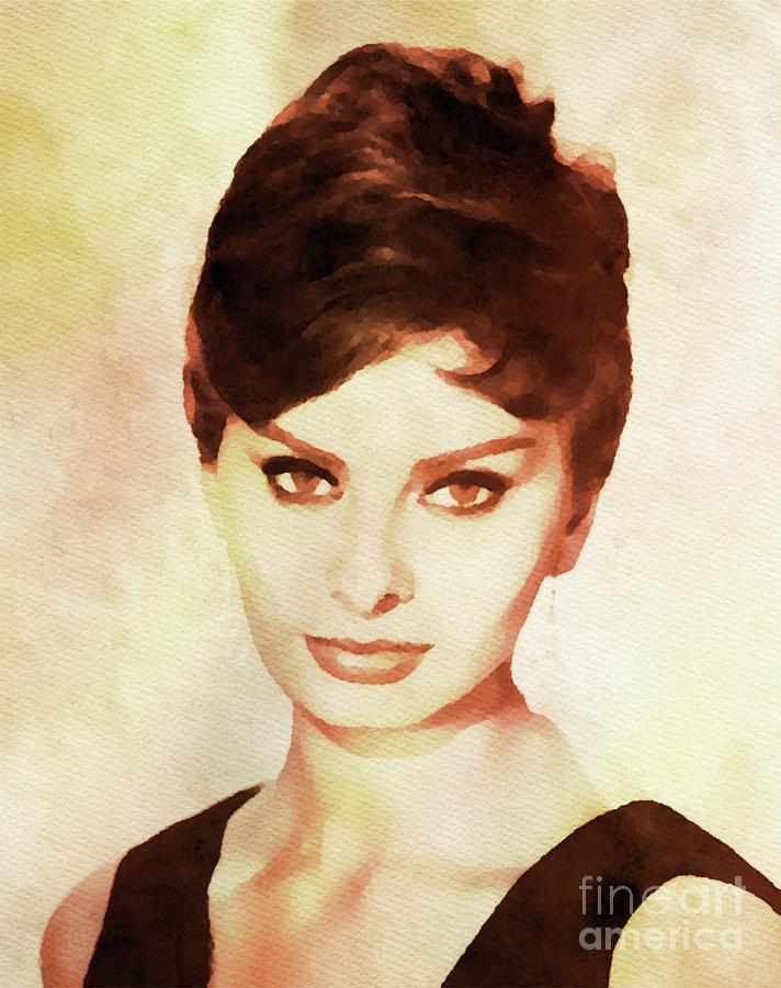 Sophia Loren, Vintage Hollywood Actress Painting by Esoterica Art ...