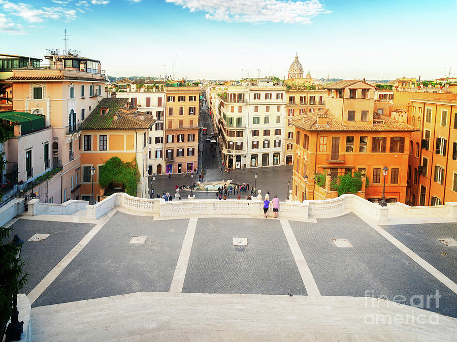 Spanish Steps and Rome Skyline Photograph by Anastasy Yarmolovich