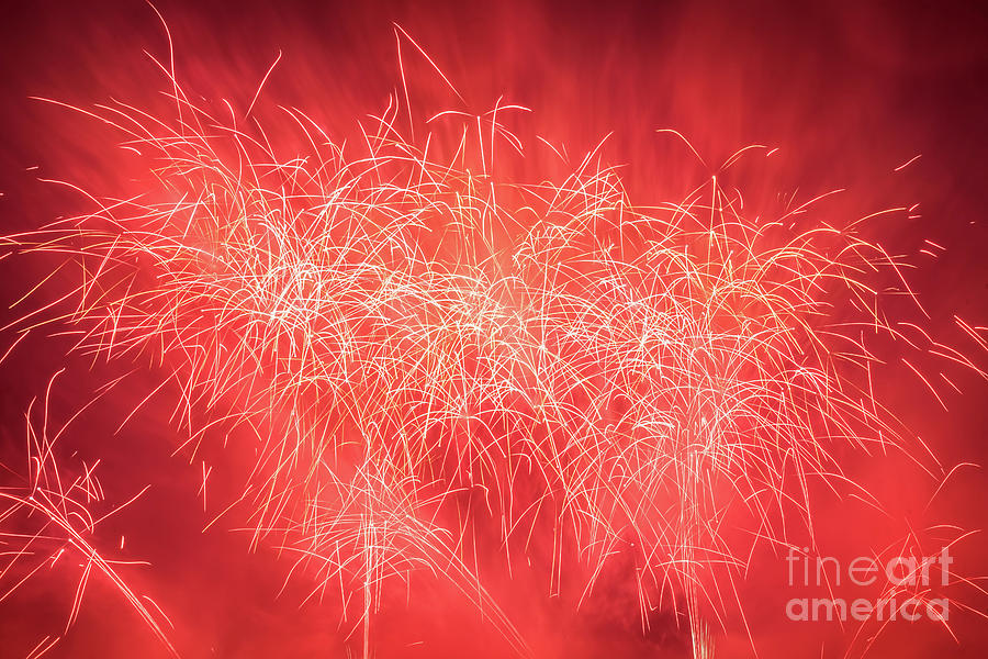 Spectacular fireworks show light up the sky. New year celebration. #2 Photograph by Michal Bednarek