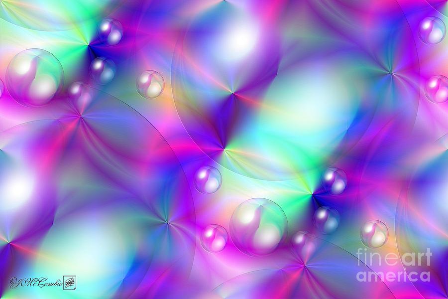 Spectrum Lights Balls and Bubbles Series I #1 Digital Art by J McCombie