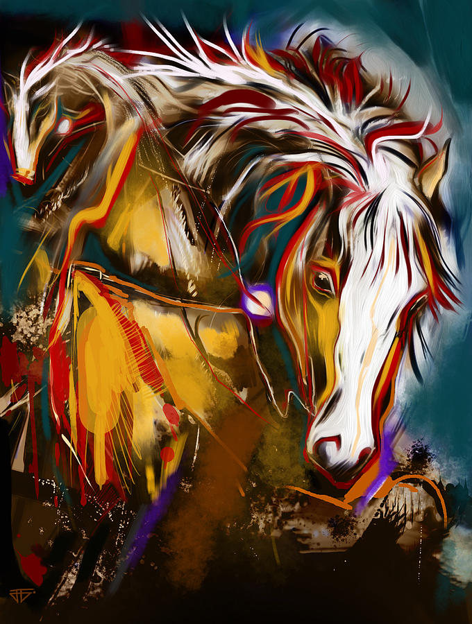 2 Spirit Knights Painting by John Gholson