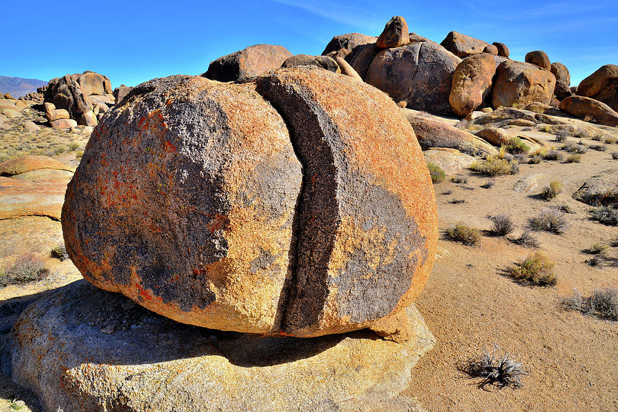 Split Boulder in the Alabama Hills #2 Photograph by Ray Mathis