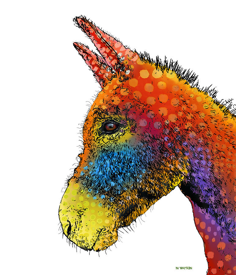 Spotted Donkey #2 Digital Art by Marlene Watson