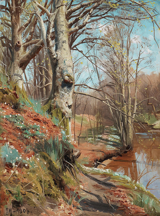 Spring landscape Painting by Peder Mork Monsted | Fine Art America