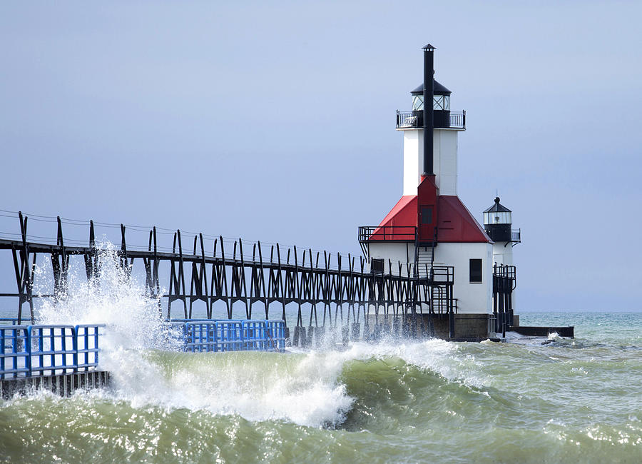 St. Joseph Pier and Lighthouse Photograph by Laura Greene - Fine Art ...