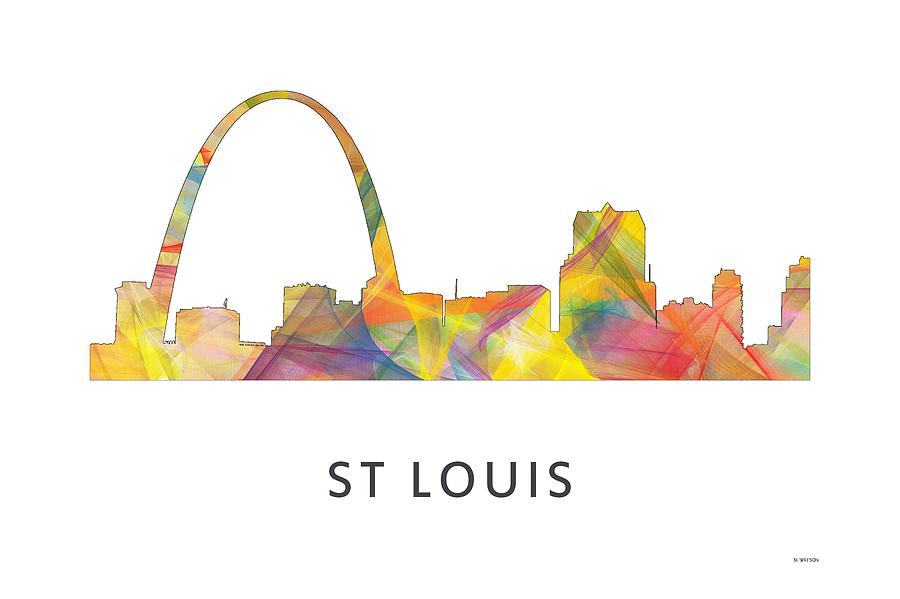 Architecture Digital Art - St Louis Missouri Skyline #2 by Marlene Watson