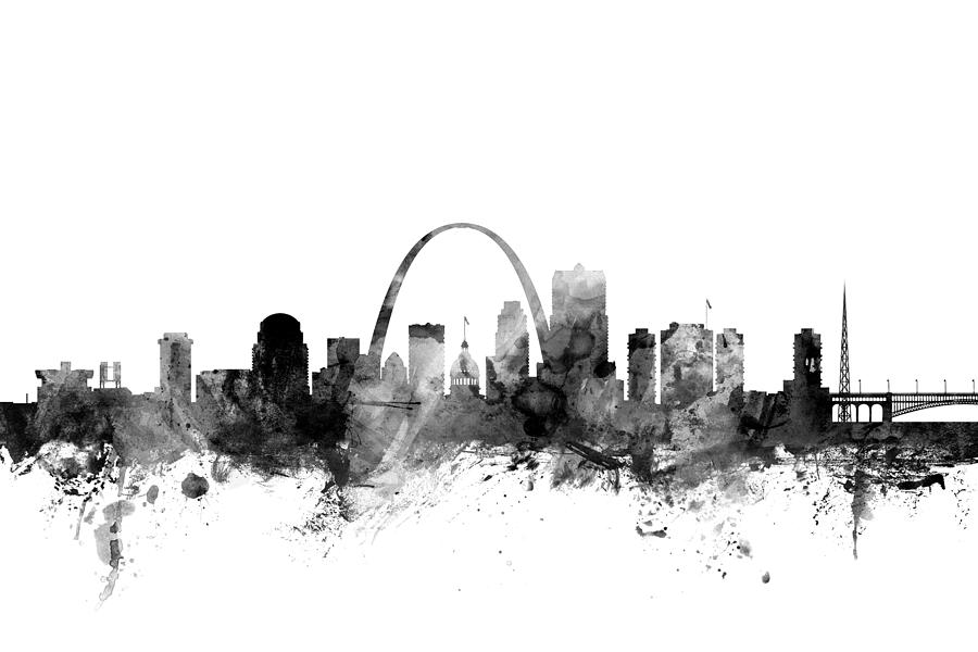 St Louis Digital Art - St Louis Missouri Skyline by Michael Tompsett