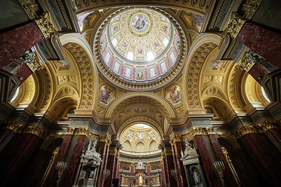Architecture Photograph - St. Stephen Basilica Interior in Budapest #2 by Artur Bogacki