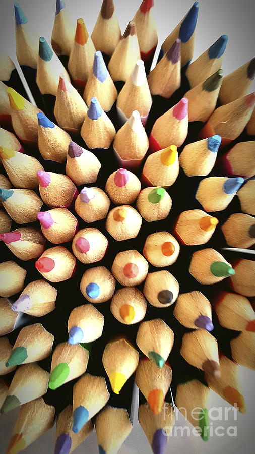 Crayon Photograph - Stack Of Colored Pencils #4 by Bernard Jaubert