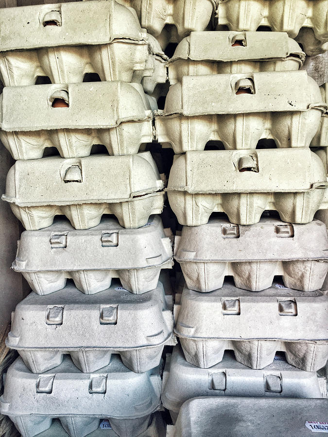 Stacked egg boxes #2 Photograph by Tom Gowanlock