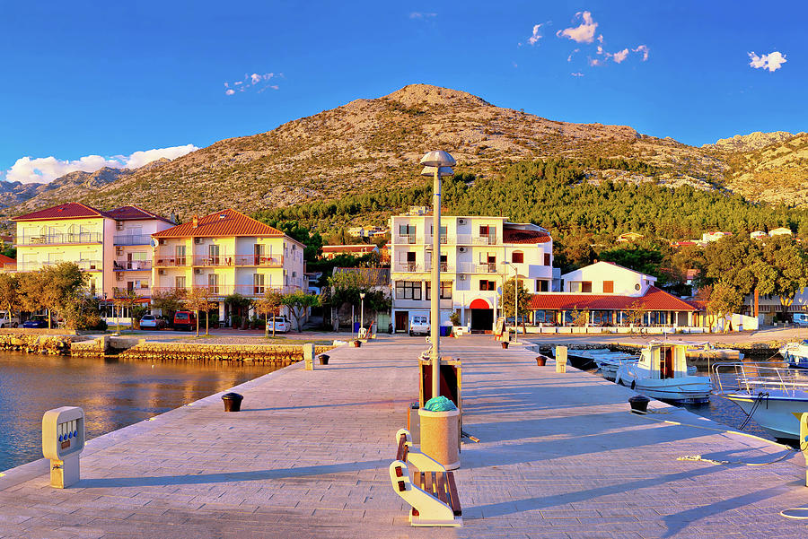 Starigrad Paklenica waterfront at sundown panoramic view #2 Photograph by Brch Photography