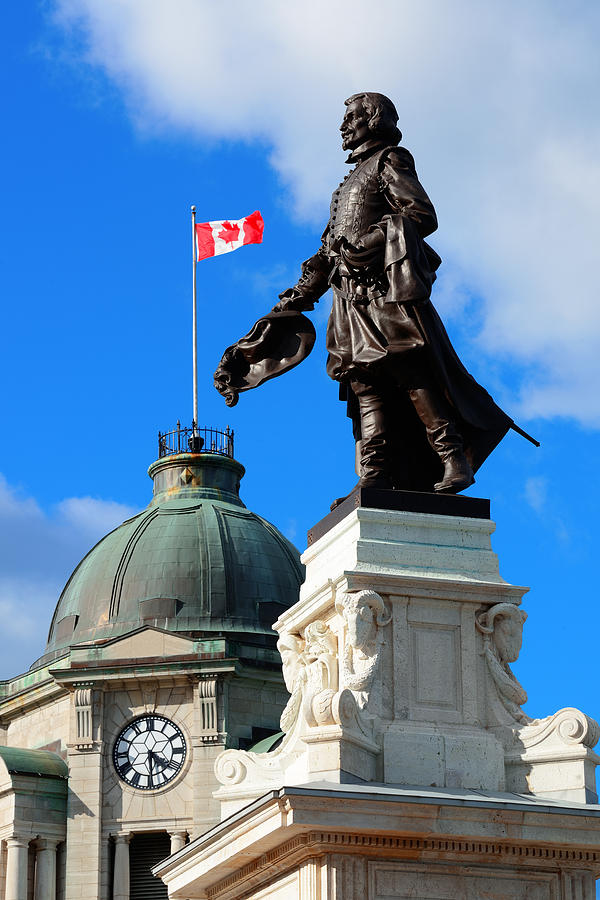 Statue In Quebec City Photograph