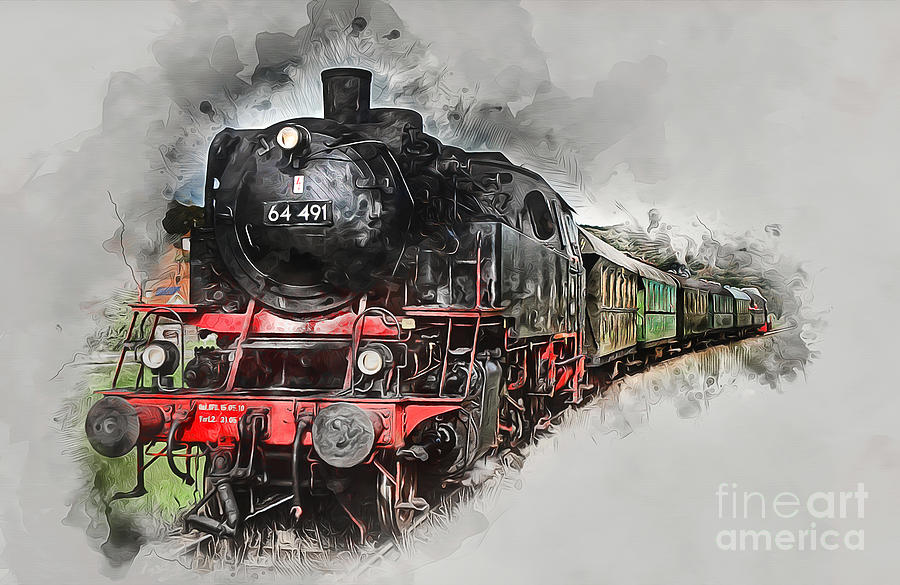 Steam Train #2 Mixed Media by Ian Mitchell