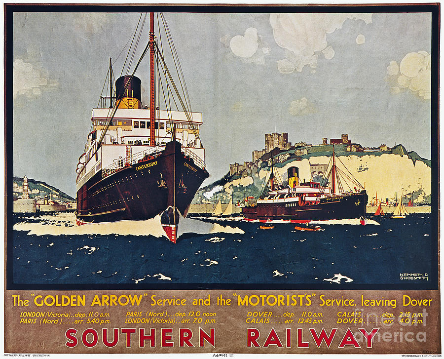 Steamship Travel Poster #2 Photograph by Granger