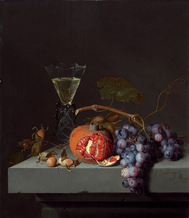 Still Life With Fruit #2 Painting by Jacob van Walscapelle