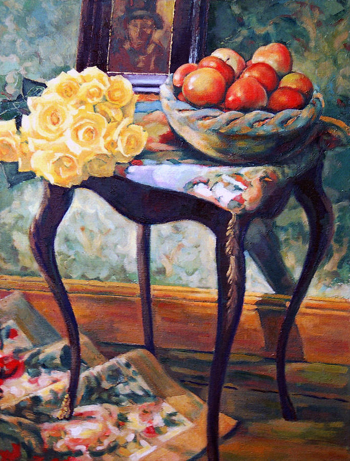 Still Life Painting - Still Life with Yellow Roses by Iliyan Bozhanov