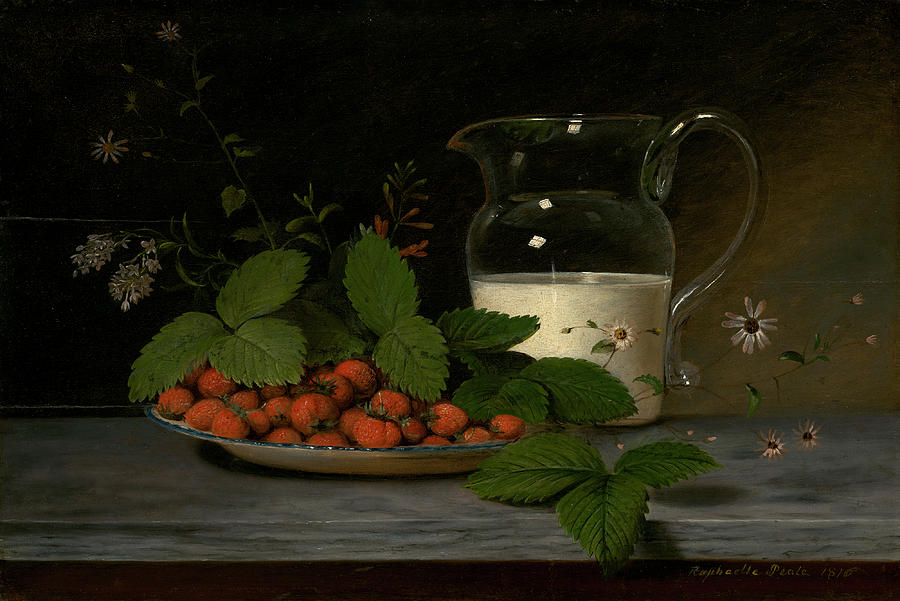 Strawberries and Cream #3 Painting by Raphaelle Peale