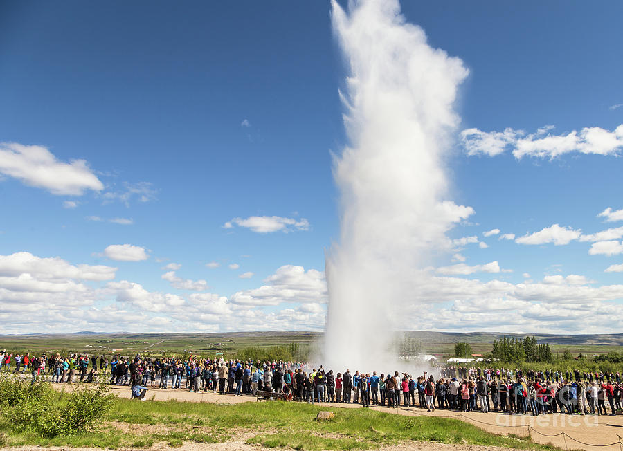 Strokkur geyser in Iceland #2 Photograph by Didier Marti