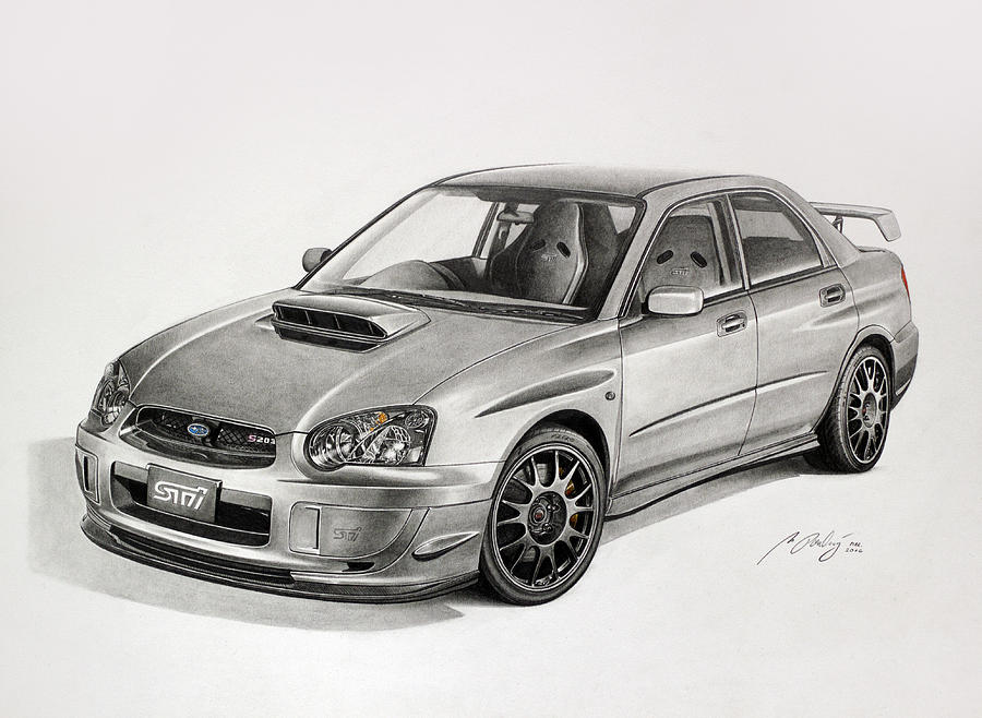 Subaru Drawing by Miro Porochnavy