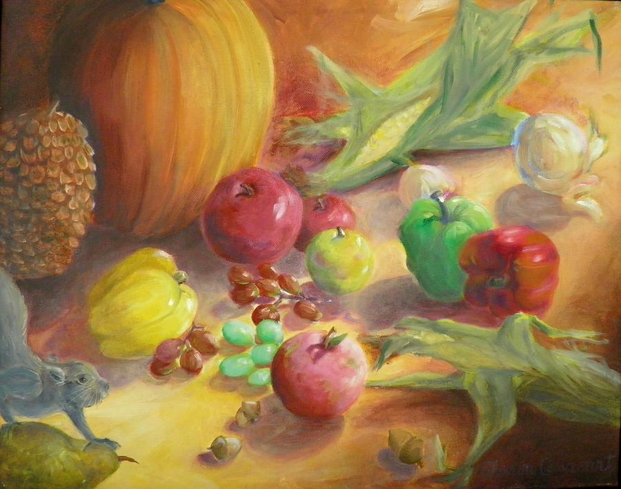 Sunlit Harvest #2 Painting by Sharon Casavant