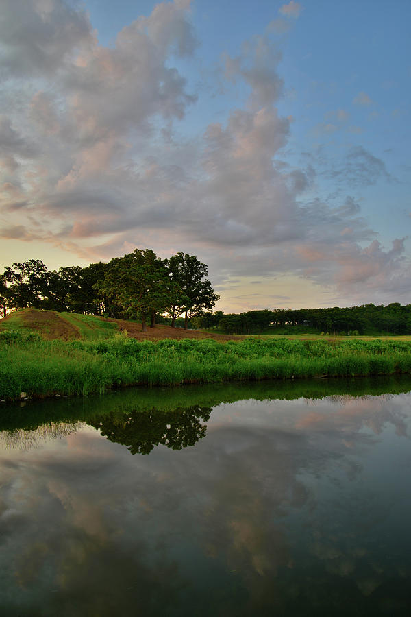 Sunrise Clouds Reflected in Nippersink Creek #2 Photograph by Ray Mathis