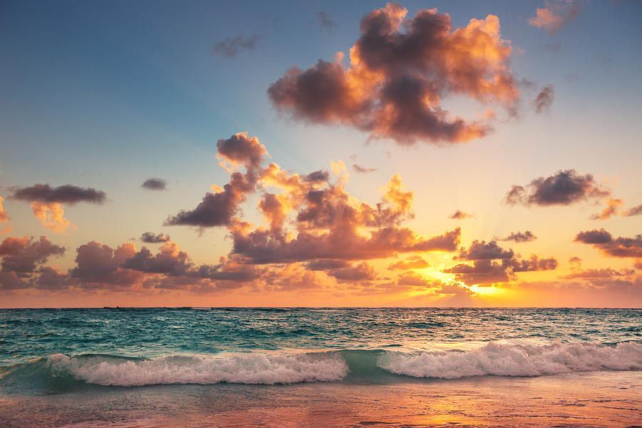 Sunrise On The Beach Of Caribbean Sea Photograph By Valentin Valkov Fine Art America