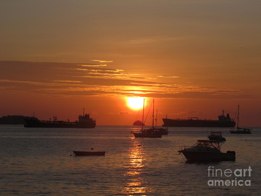 Sunrise ship Panama by Ted Pollard Sunrise ship Panama by Ted Pollard