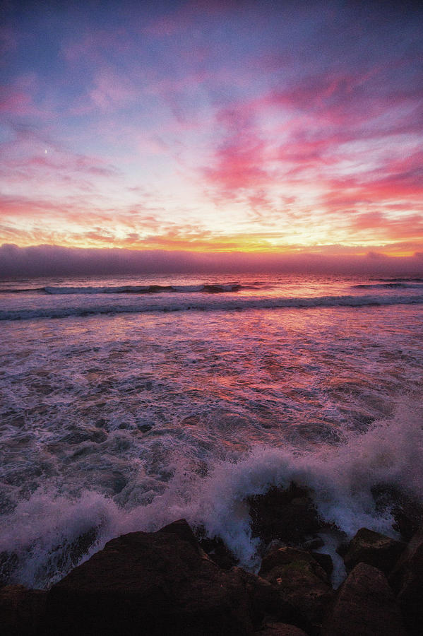 Sunset At Linda Mar Beach Photograph by Seth Hinrichs - Fine Art America