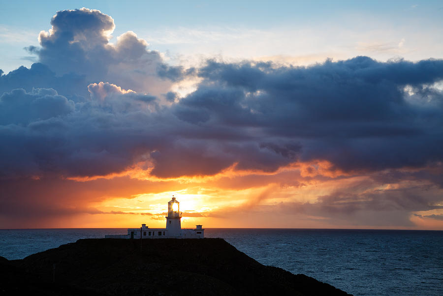 Sunset at Strumble Head Lighthouse #2 Photograph by Ian Middleton