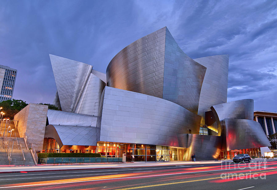 Sunset Photograph - Sunset at the Walt Disney Concert Hall in Downtown Los Angeles. #2 by Jamie Pham