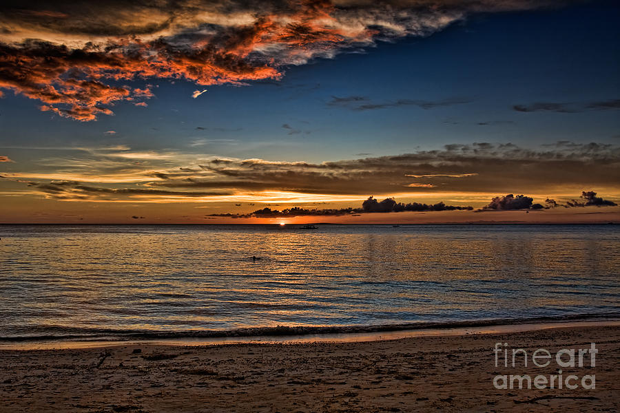 sunset at White Beach #3 Photograph by Joerg Lingnau