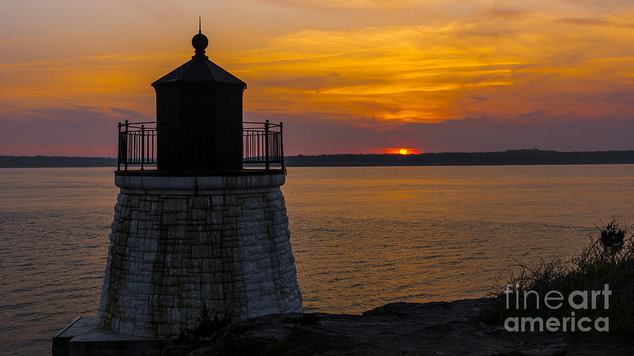 Sunset from Castle Hill Lighthouse. #2 Photograph by New England Photography